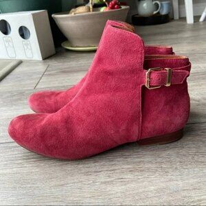 & Other Stories Rust Suede Leather Buckle Bootie